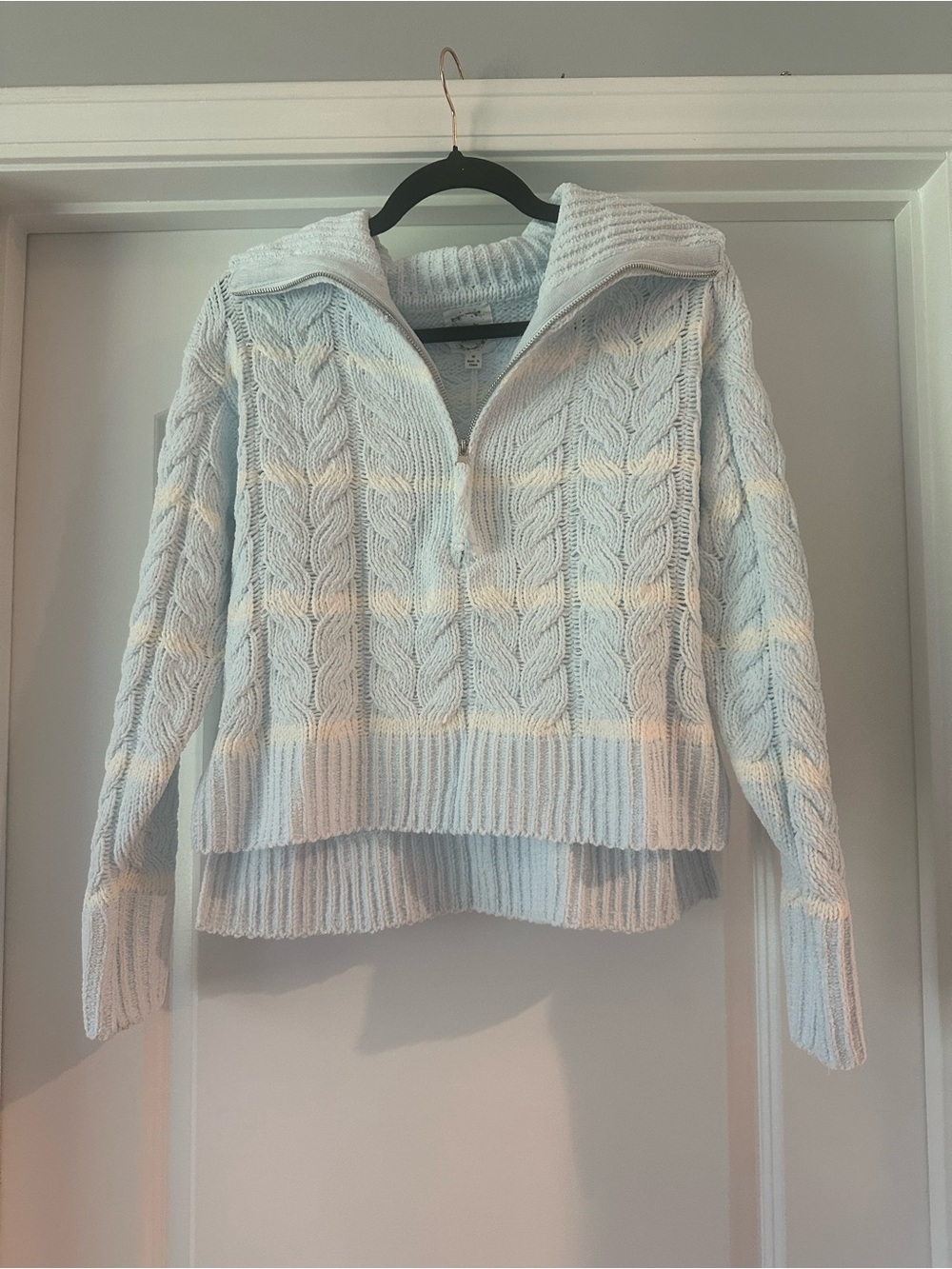 Hippie Rose Cable Knit Quarter Zip